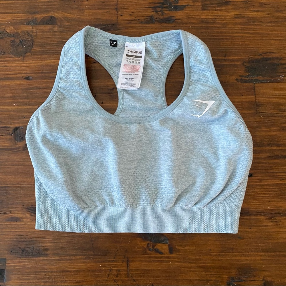 Gymshark Vital Sports Bra Women’s S Light Green Marl Seamless Racerback No Pads